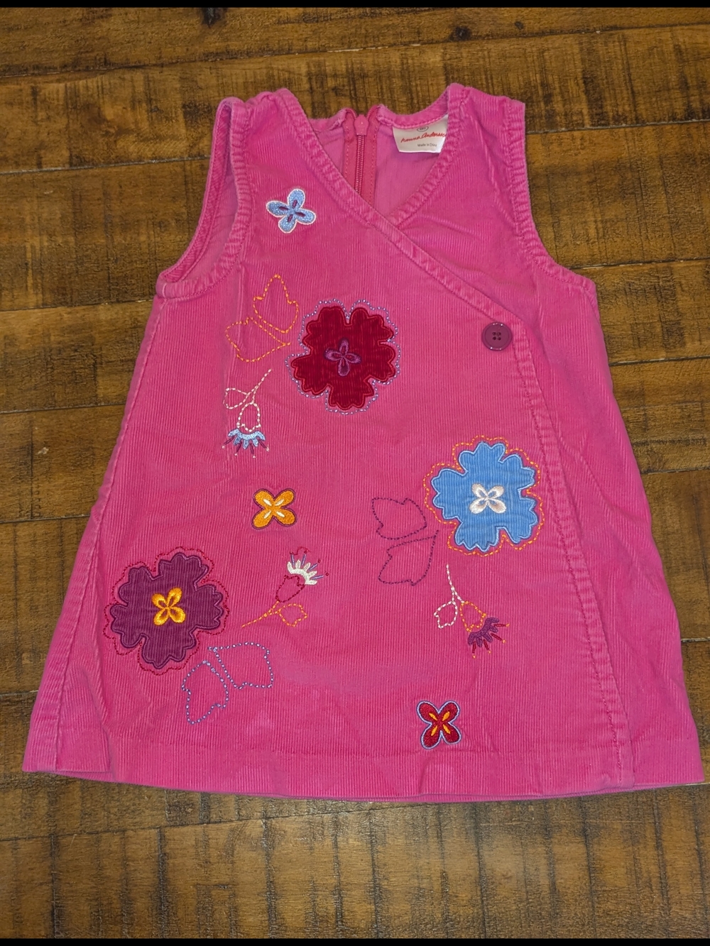 Hanna Andersson Baby Pink Corduroy wrap dress, 80, Excellent Condition